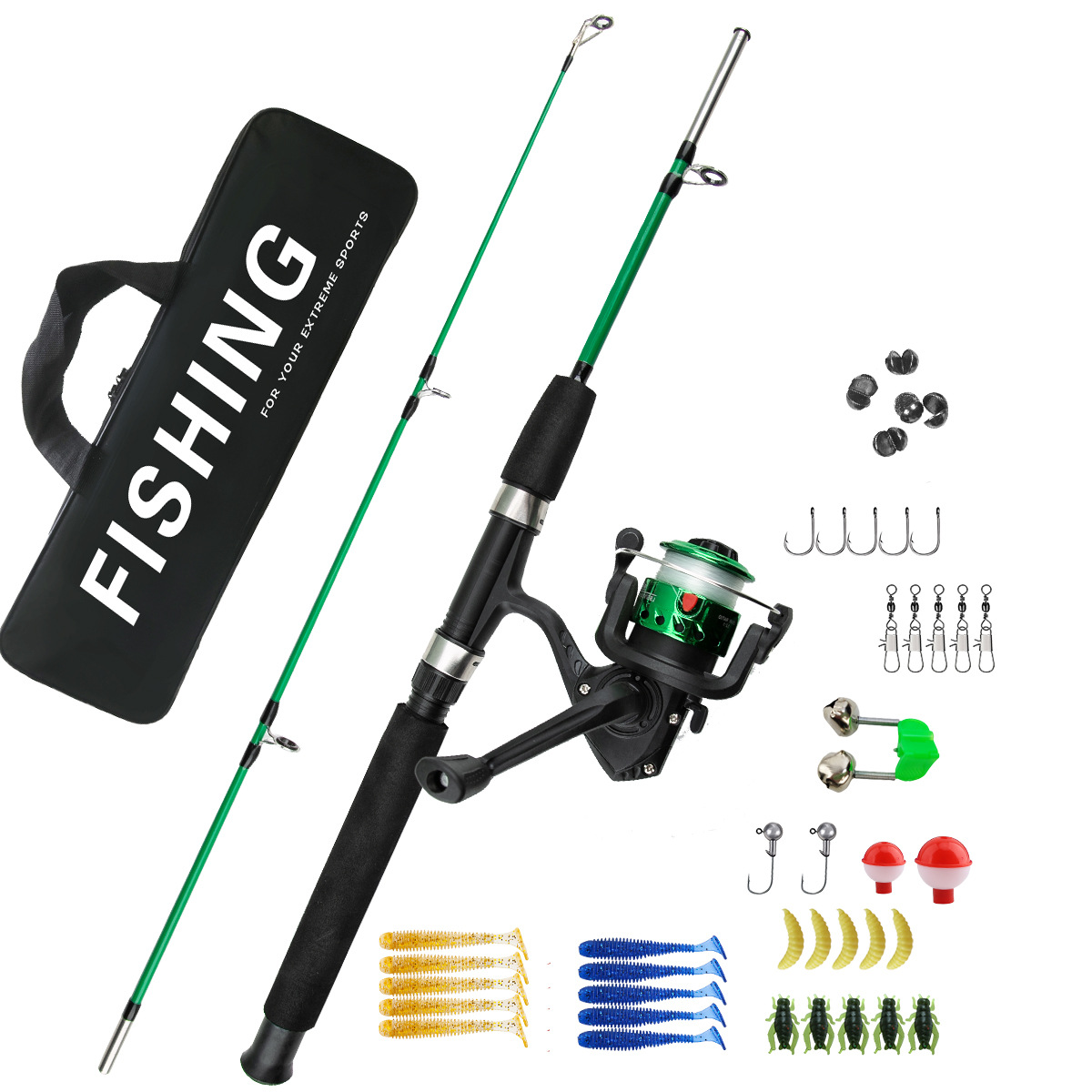 2 Sections Ice Fishing Rod Com - Fishing Rod Combo ulasan dan harga
