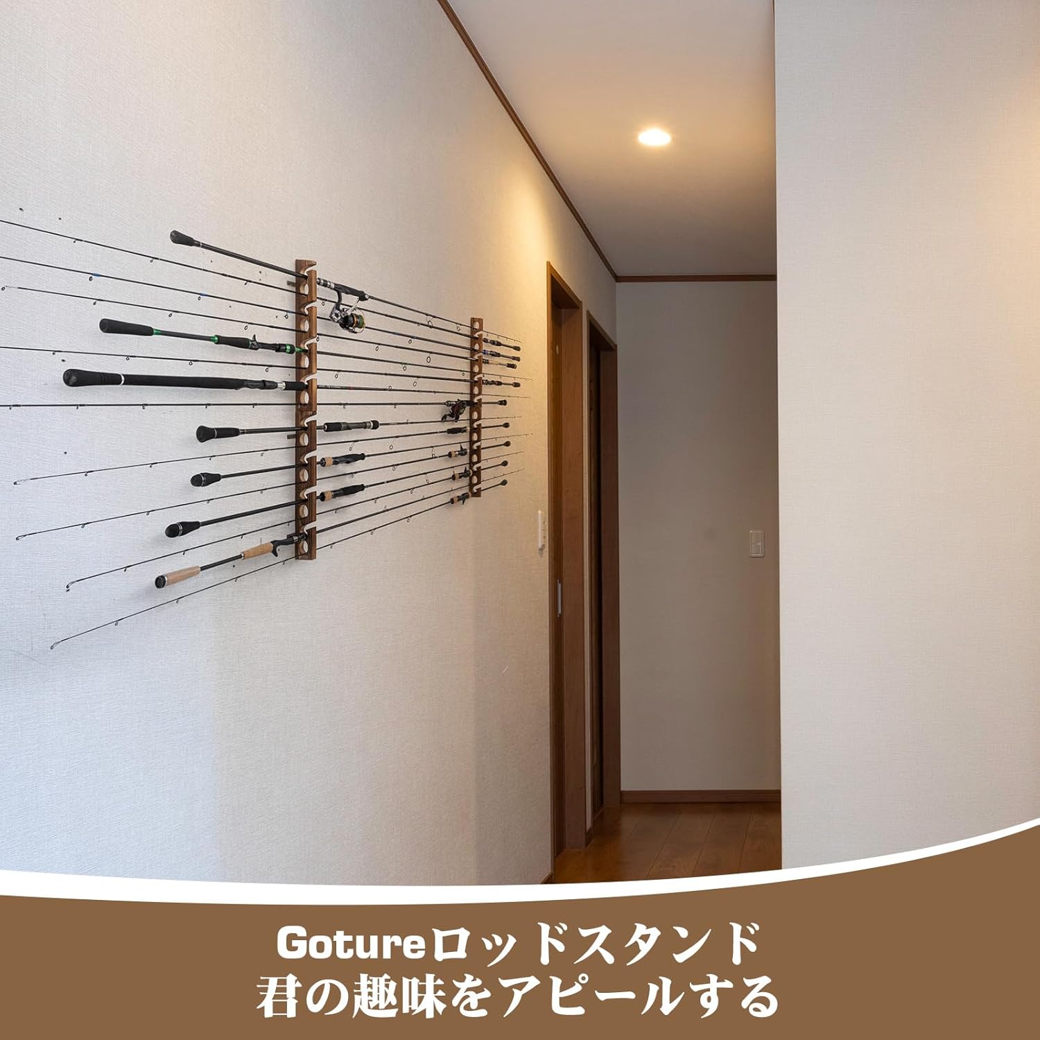 Goture Wood Fishing Rod Holder - Fishing Rod Rack ulasan dan harga