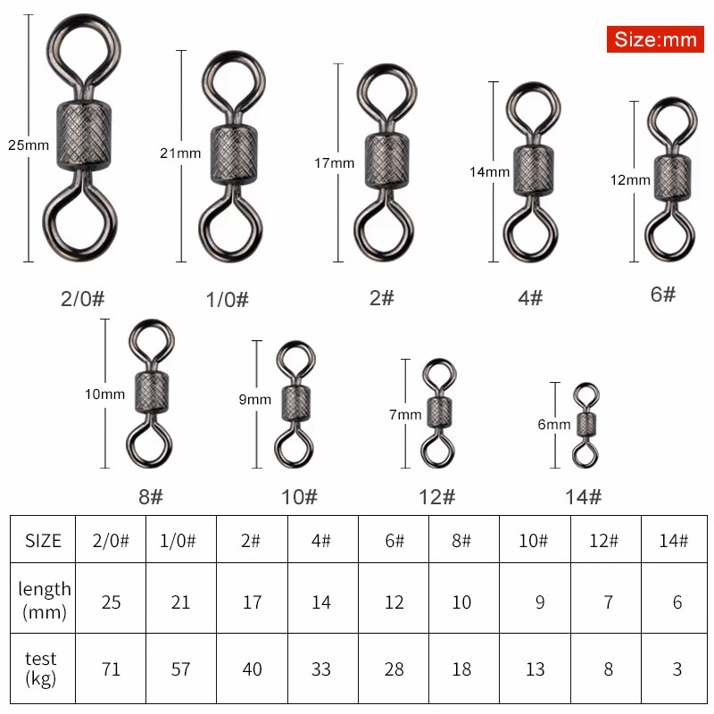 100pcs/box Fishing Swivel 1#-1 - Fishing Rod Case ulasan dan harga
