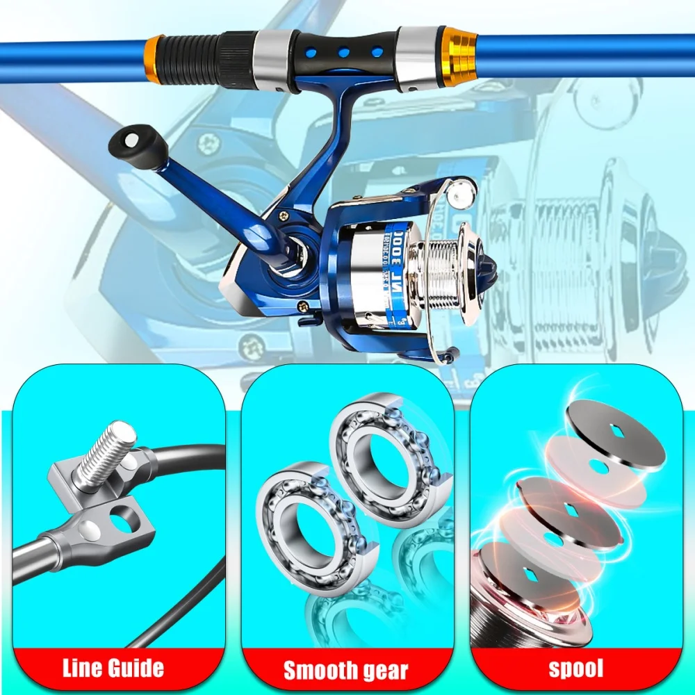 2.1-3.6M Telescopic Glass Fibe - Fishing Rod Combo ulasan dan harga